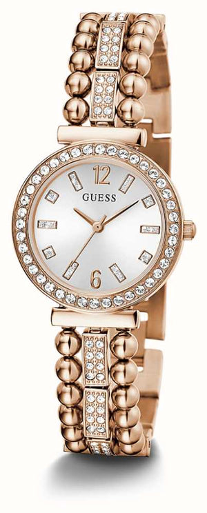 Guess Gala Diamonds Silver Dial Gold Steel Strap Watch for Women - GW0401L3 Authentic Buy Shop Now