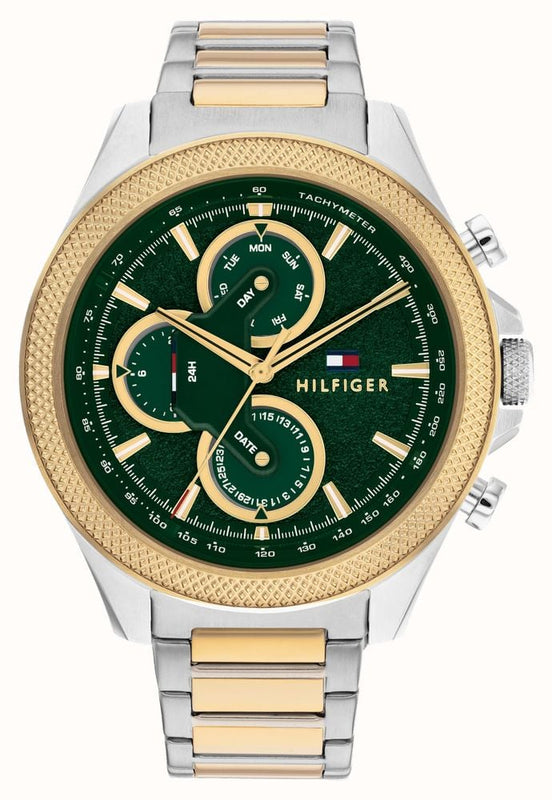 Tommy Hilfiger Clark Chronograph Blue Dial Two Tone Steel Strap Watch For Men - 1792079 Authentic Buy Shop Now