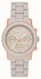 Michael Kors Runway Chronograph Grey Dial Grey Silicone Strap Watch For Women - MK7386 Authentic Buy Shop Now