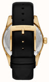 Michael Kors Lexington Black Dial Black Leather Strap Watch For Women - MK4748 Authentic Buy Shop Now