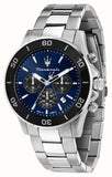 Maserati Competizione Chronograph Blue Dial Silver Steel Strap Watch For Men - R8873600009 Authentic Buy Shop Now