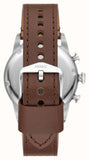 Fossil Sport Tourer Chronograph White Dial Brown Leather Strap Watch for Men - FS6042 Authentic Buy Shop Now