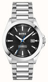 Hugo Boss Strike Black Dial Silver Steel Strap Watch for Men - 1514170 Authentic Buy Shop Now