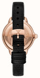 Emporio Armani Mia Three Hand Crystals Silver Dial Black Leather Strap Watch For Women - AR11631 Authentic Buy Shop Now