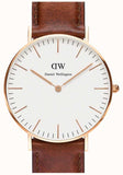 Daniel Wellington Classic St. Mawes White Dial Brown Leather Strap Watch for Men - DW00100035 Authentic Buy Shop Now