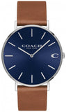Coach Charles Blue Dial Brown Leather Strap Watch for Men - 14602151 Authentic Buy Shop Now