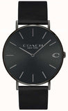 Coach Charles Black Dial Black Leather Strap Watch for Men - 14602434 Authentic Buy Shop Now