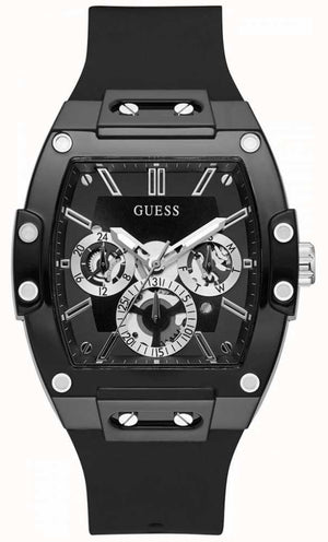 Guess Phoenix Multifunction Black Dial Black Rubber Strap Watch for Men - GW0203G3 Authentic Buy Shop Now