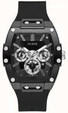 Guess Phoenix Multifunction Black Dial Black Rubber Strap Watch for Men - GW0203G3 Authentic Buy Shop Now
