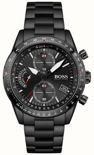 Hugo Boss Aero Black Dial Black Steel Strap Watch for Men - 1513771 Authentic Buy Shop Now