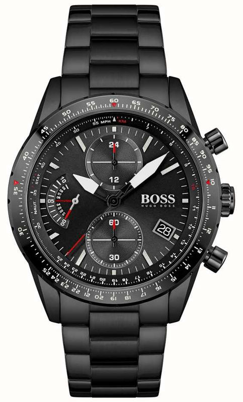 Hugo Boss Aero Black Dial Black Steel Strap Watch for Men - 1513771 Authentic Buy Shop Now