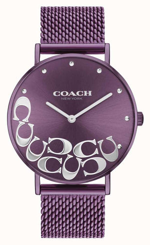 Coach Perry Purple Dial Purple Mesh Bracelet Watch for Women - 14503823 Authentic Buy Shop Now