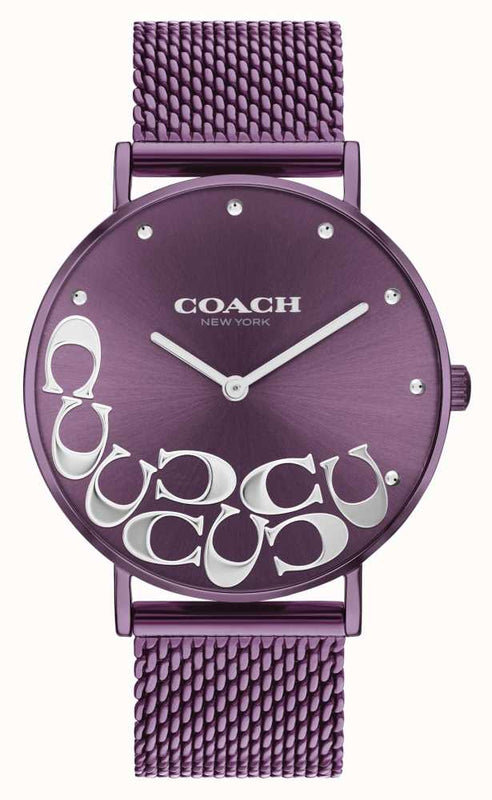 Coach Perry Purple Dial Purple Mesh Bracelet Watch for Women - 14503823 Authentic Buy Shop Now