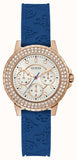 Guess Crown Jewel Diamonds White Dial Blue Rubber Strap Watch for Women - GW0411L2 Authentic Buy Shop Now