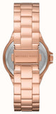 Michael Kors Lennox Three Hand Rose Gold Dial Rose Gold Steel Strap Watch For Women - MK7230 Authentic Buy Shop Now