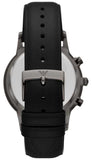 Emporio Armani Renato Chronograph Silver Dial Black Leather Strap Watch for Men - AR11473 Authentic Buy Shop Now