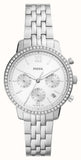 Fossil Neutra Chronograph Silver Dial Silver Steel Strap Watch for Women - ES5217 Authentic Buy Shop Now