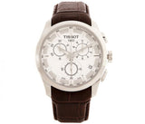 Tissot Couturier Chronograph White Dial Brown Leather Strap Watch For Men - T035.617.16.031.00 Authentic Buy Shop Now