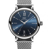 IWC Portofino Automatic Blue Dial Silver Mesh Bracelet Watch for Women - IW357404 Authentic Buy Shop Now