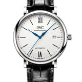 IWC Portofino Automatic '150 Years' Edition Automatic White Dial Black Leather Strap Watch for Men - IW356519 Authentic Buy Shop Now