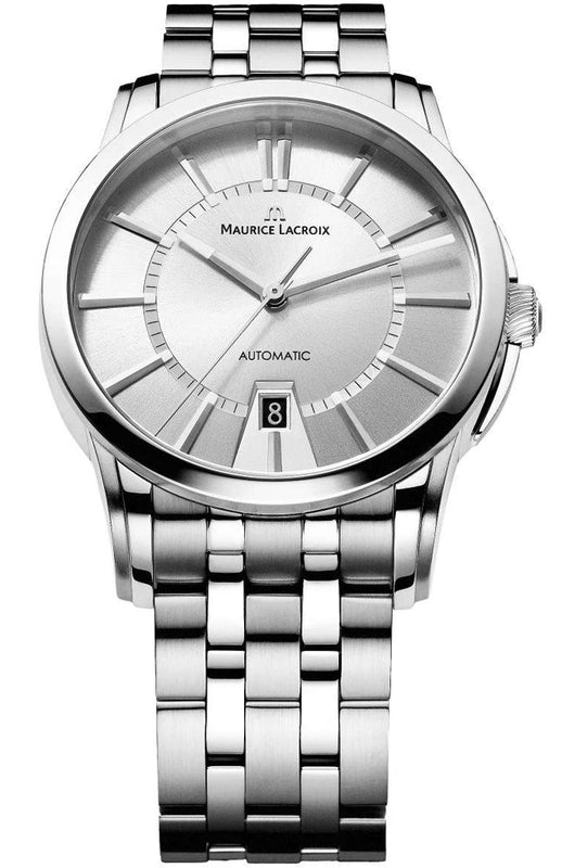 Maurice Lacroix Pontos Date Automatic Silver Dial Silver Steel Strap Watch For Men - PT6148-SS002-130 Authentic Buy Shop Now
