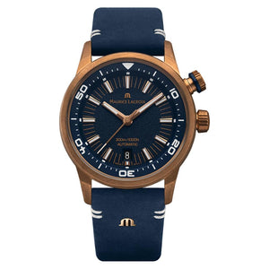 Maurice Lacroix Pontos Divers Limited Edition Blue Dial Blue Leather Strap Watch For Men - PT6248-BRZ0B-430-4 Authentic Buy Shop Now