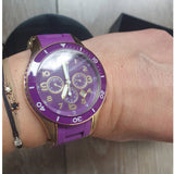 Marc Jacobs Rock Chronograph Purple Dial Purple Silicone Strap Watch for Women - MBM2576 Authentic Buy Shop Now