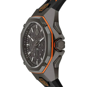 Philipp Plein Hyper Sport Chronograph Black Dial Two Tone Silicone Strap Watch for Men - PWTBA0523 Authentic Buy Shop Now