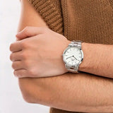 Daniel Wellington Iconic White Dial Silver Steel Strap Watch For Men - DW00100341 Authentic Buy Shop Now