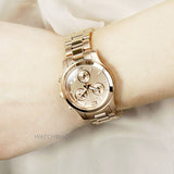 Michael Kors Runway Chronograph Rose Gold Dial Rose Gold Steel Strap Watch for Women - MK5430 Authentic Buy Shop Now