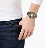 Emporio Armani Aviator Chronograph Grey Dial Brown Mesh Bracelet Watch For Men - AR11169 Authentic Buy Shop Now