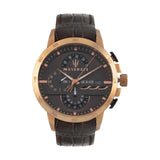 Maserati Ingegno Chronograph Brown Dial Brown Leather Strap Watch For Men - R8871619001 Authentic Buy Shop Now