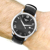 Tissot T Classic Tradition Black Dial Black Leather Strap Watch For Men - T063.610.16.057.00 Authentic Buy Shop Now