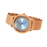 Guess Willow Crystal Blue Dial Rose Gold Mesh Bracelet Watch For Women - W0836L1 Authentic Buy Shop Now