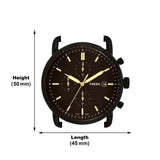 Fossil Commuter Chronograph Black Dial Brown Leather Strap Watch for Men - FS5403 Authentic Buy Shop Now