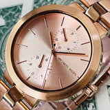 Michael Kors Garner Quartz Rose Gold Dial Rose Gold Steel Strap Watch For Women - MK6409 Authentic Buy Shop Now
