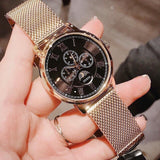 Guess Delancy Black Dial Gold Mesh Bracelet Watch for Men - W0871G2 Authentic Buy Shop Now