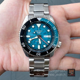 Seiko 5 Sports SKX Skeleton Green Dial Silver Steel Strap Watch For Men - SRPJ45K1 Authentic Buy Shop Now