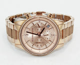 Michael Kors Ritz Chronograph Rose Gold Dial Rose Gold Steel Strap Watch For Women - MK6598 Authentic Buy Shop Now