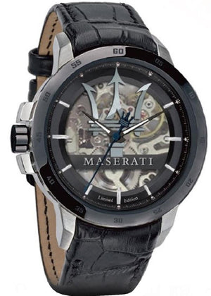 Maserati Automatic Black Dial Black Leather Strap Watch For Men - R8821119007 Authentic Buy Shop Now