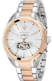Maserati Traguardo Automatic White Dial Two Tone Steel Strap Watch For Men - R8823112001 Authentic Buy Shop Now