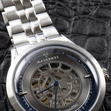 Maserati Ricordo Automatic Skeleton Silver Dial Silver Steel Strap Watch For Men - R8823133005 Authentic Buy Shop Now