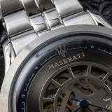 Maserati Ricordo Automatic Skeleton Silver Dial Silver Steel Strap Watch For Men - R8823133005 Authentic Buy Shop Now