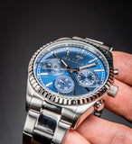 Maserati Competizione Chronograph Blue Dial Silver Steel Strap Watch For Men - R8853100013 Authentic Buy Shop Now