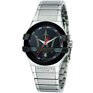 Maserati Potenza Black Dial Silver Steel Strap Watch For Men - R8853108001 Authentic Buy Shop Now