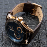 Maserati Traguardo Chronograph Blue Dial Brown Leather Strap Watch For Men - R8871612024 Authentic Buy Shop Now