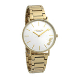 Coach Perry White Dial Gold Steel Strap Watch for Women - 14503345 Authentic Buy Shop Now