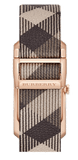 Burberry The Pioneer Rose Gold Dial Haymarket Brown Leather Strap Watch for Women - BU9408 Authentic Buy Shop Now