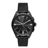 Emporio Armani Claudio Chronograph Black Dial Black Leather Strap Watch For Men - AR11483 Authentic Buy Shop Now