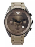Emporio Armani Sportivo Chronograph Brown Dial Brown Steel Strap Watch For Men - AR5950 Authentic Buy Shop Now